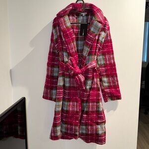City girl plaid coat brand new from fashion nova